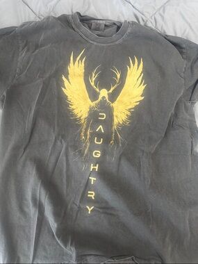 Daughtry Black T-Shirt with Yellow Winged Graphic - Men